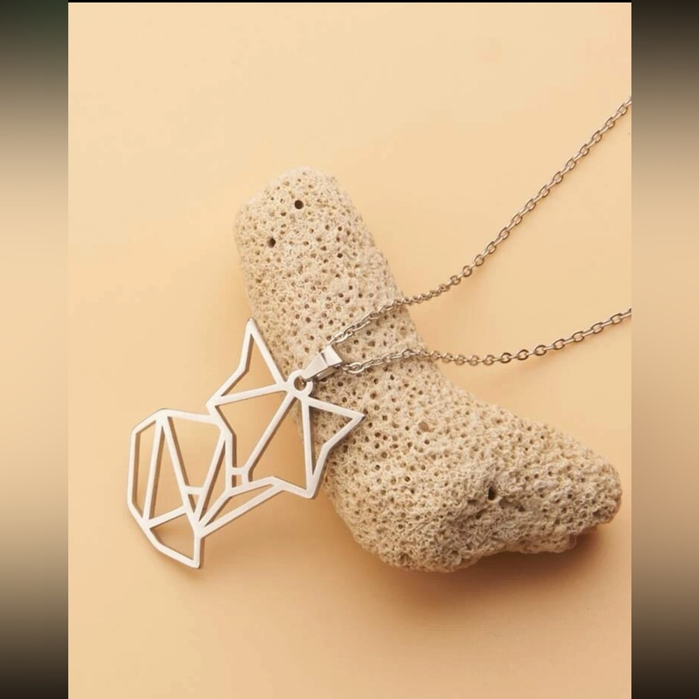 🦊 Awesome Metallic Geometric Fox Necklace 🦊